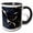 Black/White, variant on 3drose, Dark Blue and White with an Image of Gold Kintsugi Pattern, 11oz Mug