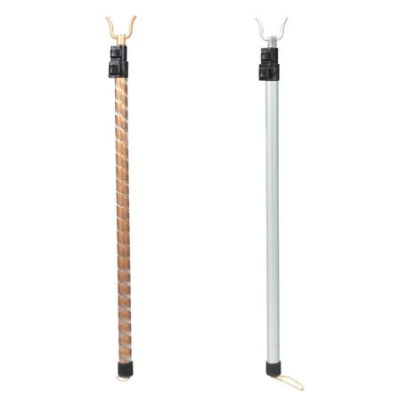 TOYMYTOY 2Pcs Telescopic Clothes Reaching Pole Metal Clothes Fork Rod Lightweight for Household Use
