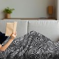 thumbnail image 3 of Stripes Soft Flannel Fleece Throw Blanket, Zebra Skin Pattern with Abstract Lines Monochrome Wild Animal Hide Design, Cozy Plush for Indoor and Outdoor Use, 50" x 60", Black White, by Ambesonne, 3 of 5