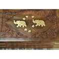 thumbnail image 4 of India House-Hand Engraved Inlaid Brass Chips Wooden Box Keepsake Jewelry Organizer &Storage- 8x5 inch, 4 of 5