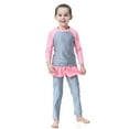 thumbnail image 5 of gcong Full Coverage Long Sleeve Rash Guard And Swim Shorts Sun Protective Swimwear for Girls UPF 50 Grey 6-7 Years, 5 of 8