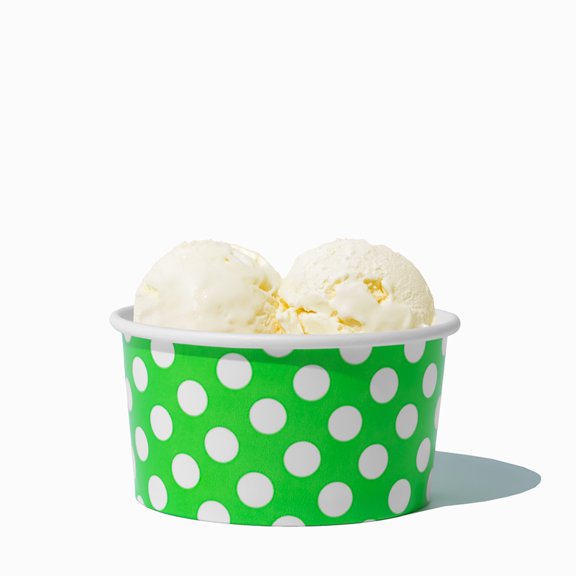 UNIQ 6 oz Green Polka Dotty Ice Cream Cups - 1000/Case