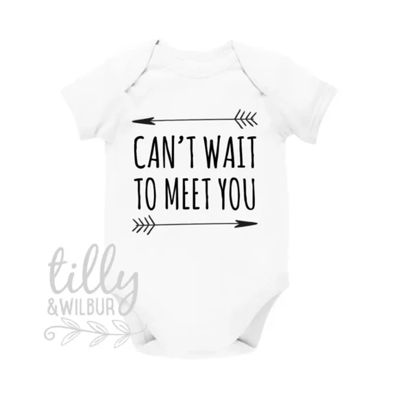 Can'T Wait To Meet You Pregnancy Announcement Baby Bodysuit, Baby Shower Gift Cute Baby Onesie, Baby Bodysuit Lat 4424 Cute Baby Onesie, BABY BODYSUIT LAT 4424