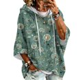 thumbnail image 2 of Women's Oversized 3/4 Sleeve Hoodie Hooded Pullover Sweatshirt Drop Shoulder Loose Fit Casual Y2K Fashion Tops, 2 of 6