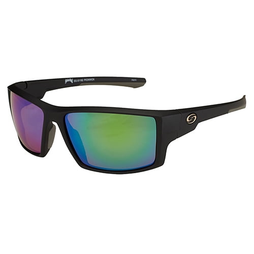 Strike King Lures S11 Optics Sunglasses Pickwick Style, Matte Black Frame, Multi Layer Green Mirror Amber Base Lens by Strike King Lures