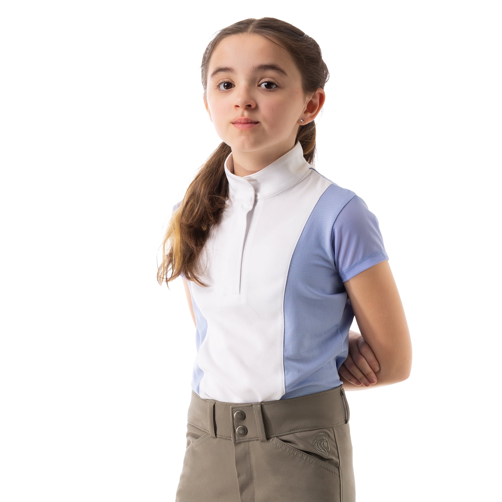 Equinavia Charlotte Kids Equestrian Short Sleeved Show Shirt with Cooling Mesh