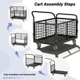 thumbnail image 5 of Heavy Duty 1800 lbs Platform Truck with Cage, 5-in-1 Foldable Push Cart Dolly, Large Flatbed Hand Truck for Grocery, Laundry, Stall & Storage, 5 of 7