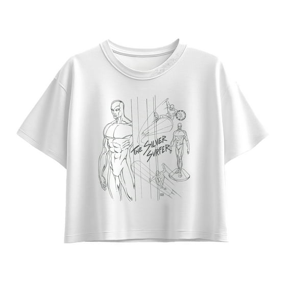 Fantastic Four - Silver Surfer Sketch - Youth Girls Boxy T-Shirt