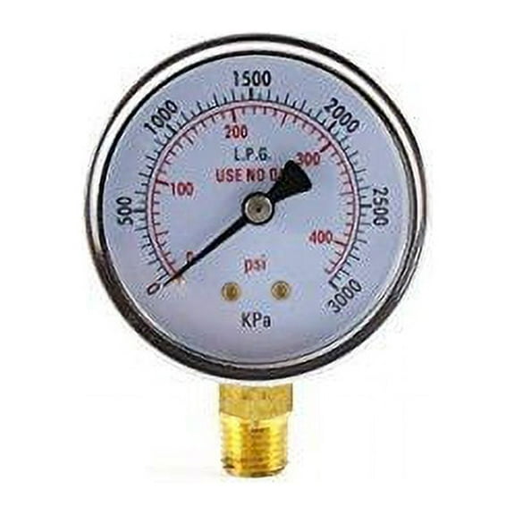 High Pressure Gauge for Propane Regulator 0-400 psi - 2.5 inches
