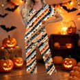 thumbnail image 2 of Halloween Pajamas Women Set Halloween Matching 2 Piece Set Short Sleeve Top and 7/8 Pants Women Sleepwear for Trick-Or-Treat, Parties, Lounge Black L, 2 of 5