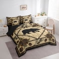thumbnail image 3 of Homewish Rustic Bear Print Bedding Comforter Set 7pcs for Men, Jungle Plant Botanical Queen Bedding Sets, Hippie Western Animal Reversible Queen Sheet Sets, Lightweight Room Decor, 3 of 7