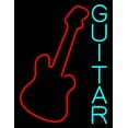 thumbnail image 1 of Blue Guitar 2 LED Neon Sign 31" Tall x 24" Wide - inches Black Square Cut Acrylic Backing, with Dimmer - Premium built indoor Sign for Studio, Club, Home décor, Event, Workshop, Storefront., 1 of 7
