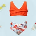 thumbnail image 3 of YUEHUA Girls Two Piece Bikini Swimsuits Hawaiian Floral Bathing Suit for Kids Summer Beach Swimwear Set, 18-24 Months, 3 of 4