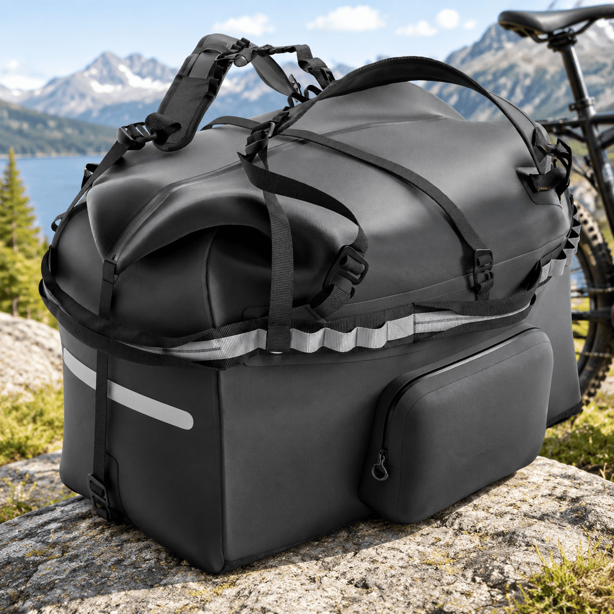 Black 115L Waterproof Duffel Dry Bag 1680D TPU Heavy Duty Camping Marine Storage