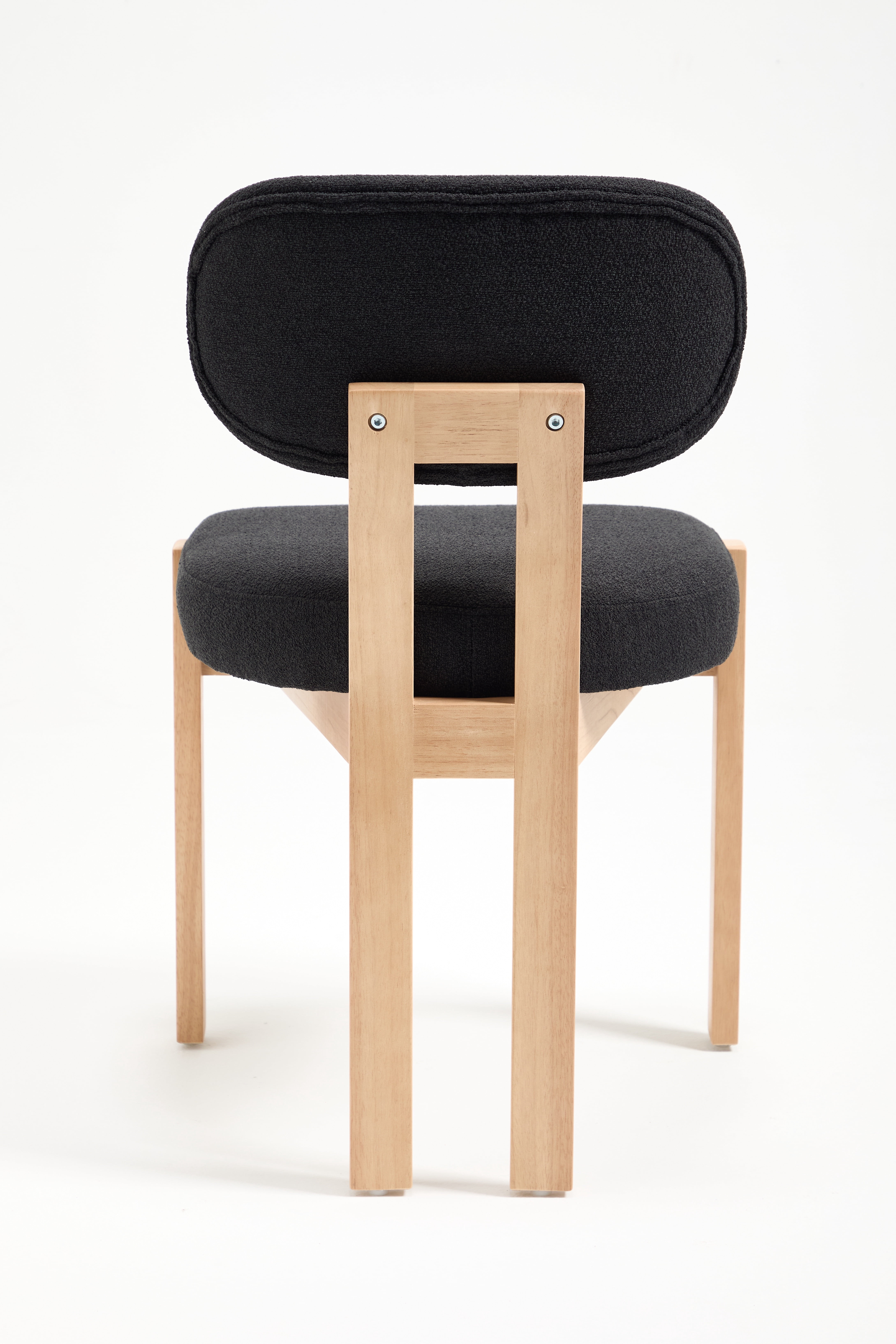 PORKISS Upholstered Dining Chairs Set of 2, Mid-Century Kitchen Chairs with Solid Wood Legs and Cushioned Wingback for Kitchen, Black
