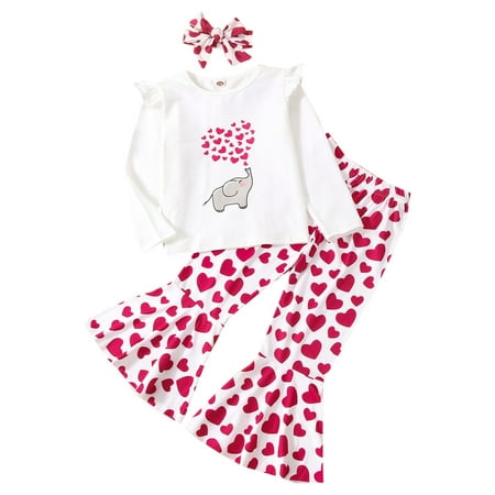 

Jdefeg Baby Girl Blanket Large T Baby Flare Heart Printed Outfits Valentine s Girls Cartoon Toddler Pants Shirts Day Tops Girls Outfits&Set Welcome Home Baby Girl Clothes Cotton Blend Hot Pink 90