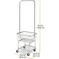thumbnail image 2 of Whitmor Adult Commercial Rolling Laundry Butler with Wire Storage Rack Chrome-20.75x25.5x70.3-Adult, 2 of 5