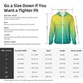 thumbnail image 5 of Vsdgher Teal To Yellow Gradient Print Adult Hoodie Shirts Rash Guard for Men Women,Long Sleeve Sun Protection Fishing Shirts for Athletic Running Swim-Small, 5 of 7