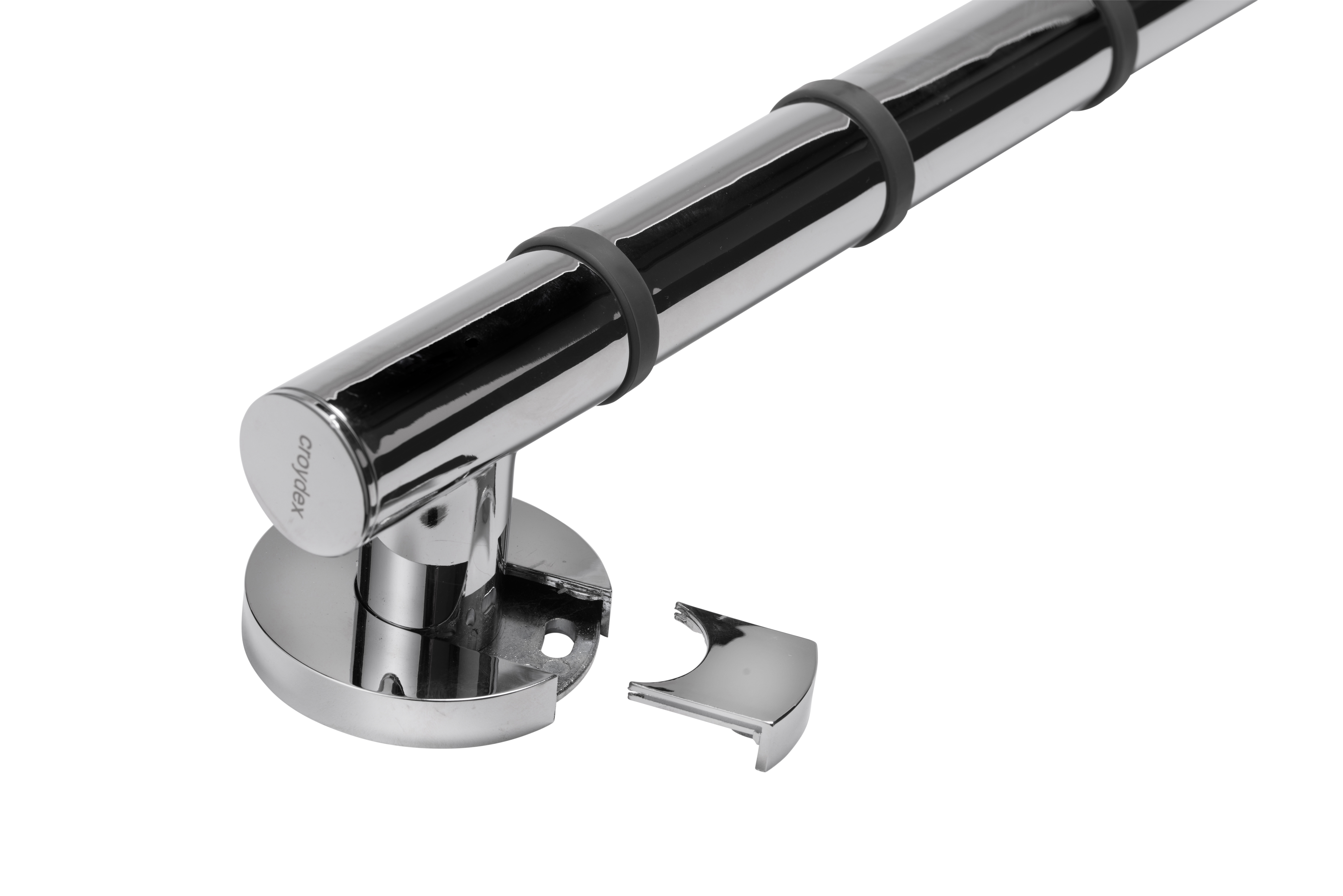 Croydex 35.03 in. Stainless Steel Straight Shower Grab Bar with Anti Slip Grip in Chrome