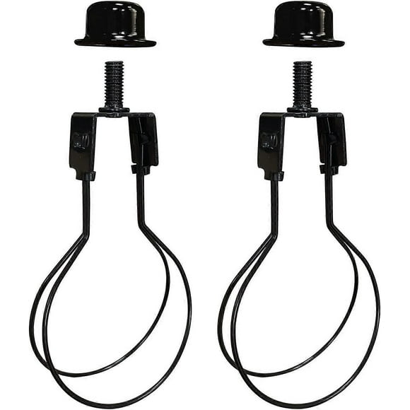 Lamp Shade harp holder adapter kit - 2 Pack (Black)