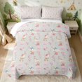 thumbnail image 2 of Erosebridal Duck Quilt King for Girls, Pink Boots King Coverlet Set, 3 Pieces 1 Bedspread and 2 Pillowcases, 2 of 7