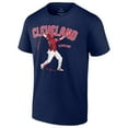 thumbnail image 2 of Men's Jose Ramirez Navy Cleveland Guardians Player Swing T-Shirt, 2 of 4