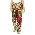 thumbnail image 2 of Picia Mythical Red Stag Illustration Womens Soft Woven Cotton Elastic Waistband Sleep Pajama Pant Lounge Sleep Pant With Pockets And Drawstring-Small, 2 of 9
