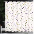 thumbnail image 3 of Ambesonne Abstract Art Shower Curtain, Repetitive Flora Art, 69"Wx84"L, Pale Lavender and Violet, 3 of 4
