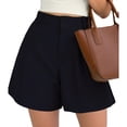 thumbnail image 7 of ClodeEU Women's High Waisted A Line Wide Leg Shorts,Loose Fit Casual Short Navy,Womens Plus L, 7 of 7