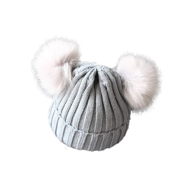 Meihuida Newborn Kids Baby Boys Girls Fur Pom Hat Winter Warm Knit Bobble Beanie Cap Walmart Com Walmart Com