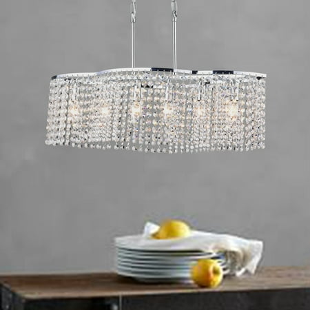 Hong Kong best New Zhu Yuan lighting Co. Aruna 6-light crystal chandelier - Chrome (Best Prices On Crystal Chandeliers)