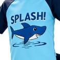 thumbnail image 5 of Splozh Boys Cute Pattern Swim Trunks & Shirt Set for 4-9 Years, UPF 50+ Rash Guard 2 Piece Summer Breathable Swimming Suit for Toddler & Kids Blue,8-9 Years, 5 of 5