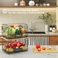 thumbnail image 5 of X-Cosrack Stackable Kitchen Counter Basket with Bamboo Top, XL Wire Storage Basket Stacking Bins for Vegetable Fruits Potato Onion Snack, 5 of 8