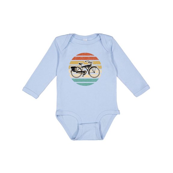 Inktastic Cycling Vintage Bicycle for Cyclist Boys or Girls Long Sleeve Baby Bodysuit