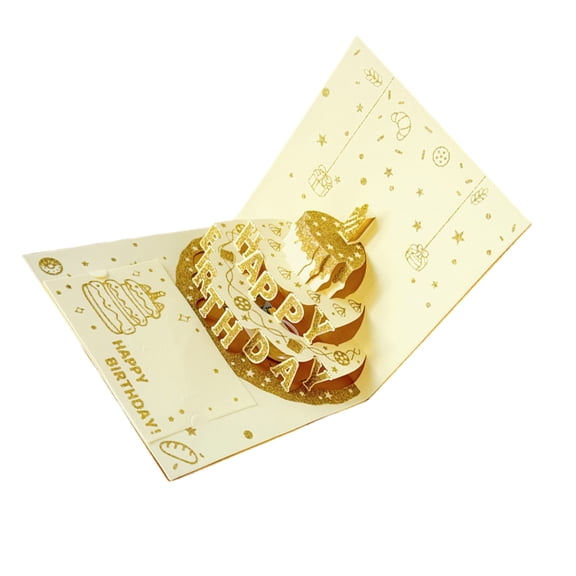 Happy Birthday Card Cake Greeting Card Birthday Greeting Cards with Envelope for Women Men Kid Adult Anniversaries