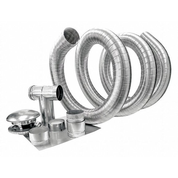 Ameri-Vent Chimney Liner, 4" x 35 ft, Aluminum