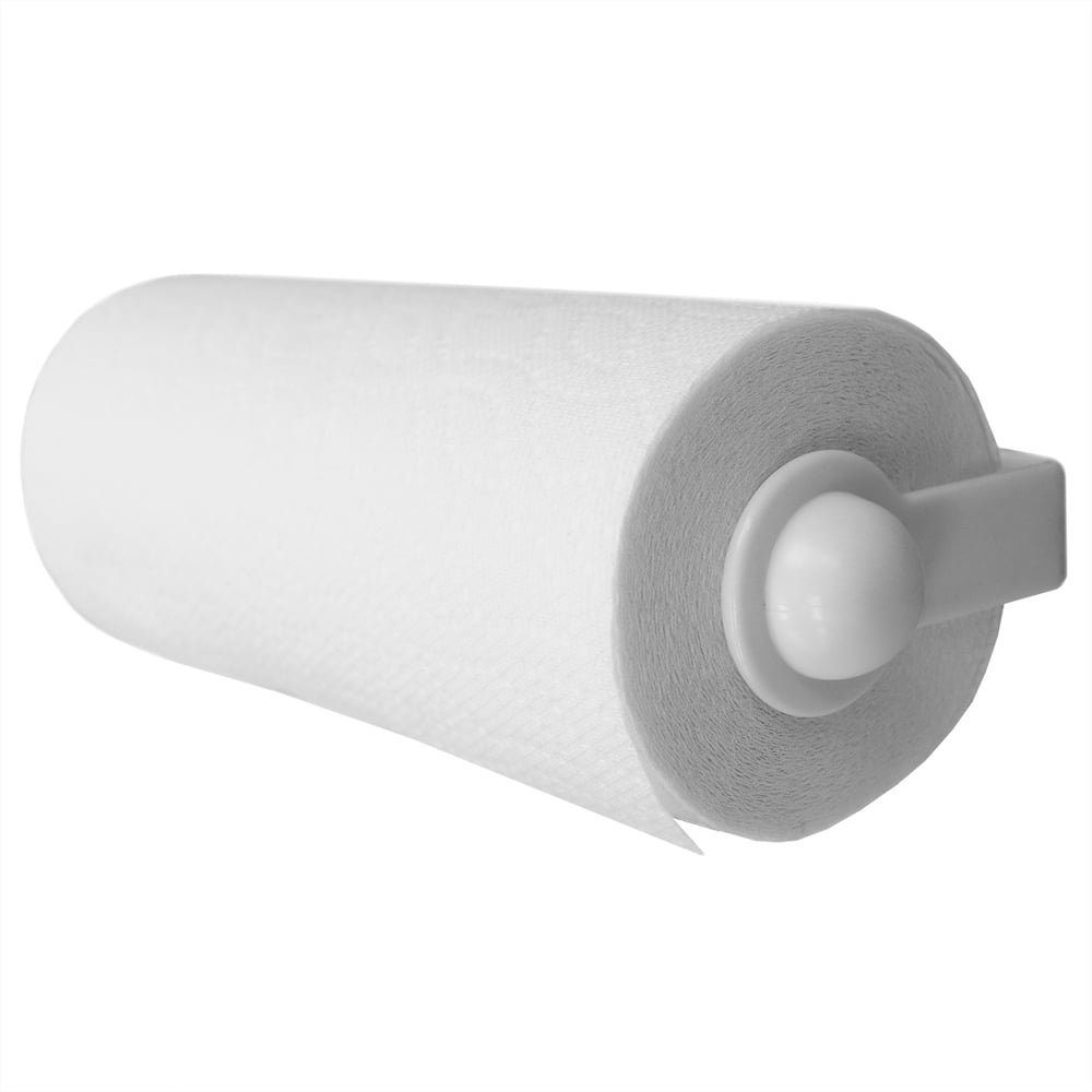 Home Basics Wall Mounted Plastic Paper Towel Holder, White