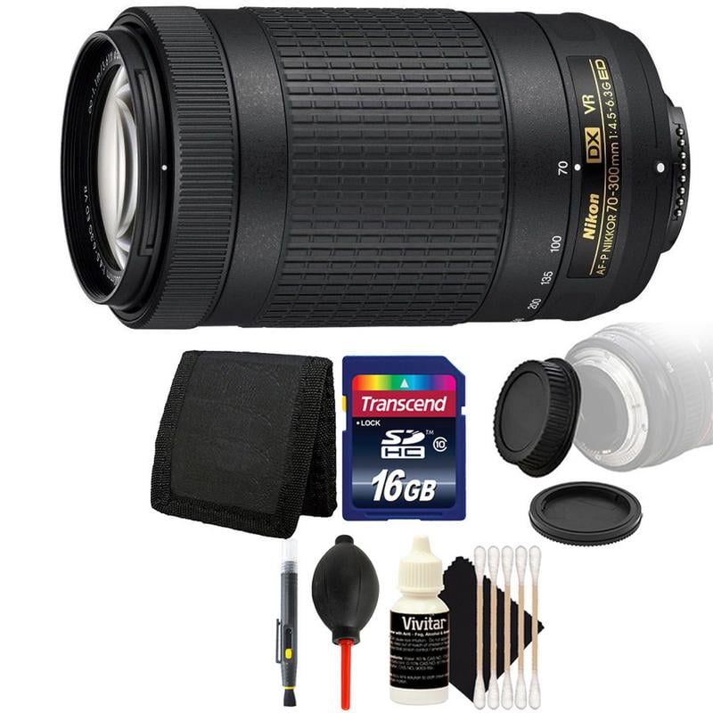 Nikon AF-P DX NIKKOR 70-300mm f/4.5-6.3G ED Lens 20061 64GB Ultimate Filter & Flash Photography Bundle