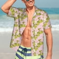 thumbnail image 5 of Lsque Pears And Flower pattern Hawaiian Shirt for Men, Unisex Summer Beach Casual Short Sleeve Button Down Shirts-X-Large, 5 of 9