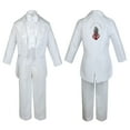 thumbnail image 3 of Baby Boy Christening Baptism Formal White Tail Suit Silver Maria on Back Sm-20, 3 of 4