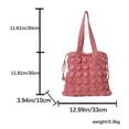 thumbnail image 2 of Bolso de mano con pliegues en la nube para mujer, bolso de mano con cordón, bolso de viaje (rosa), 2 of 5