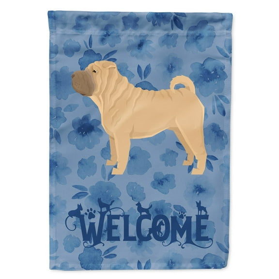 Carolines Treasures CK6266GF Shar Pei Welcome Flag Garden Size Small multicolor