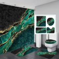 thumbnail image 2 of 4PCS/Set Shower Curtain Marble Pink Shiny (No Glitter) Bathroom Decor Set with 12 Hooks ,Toilet Lid Cover Sets with Non-Slip Rug Bath Mat for Bathroom, Polyester, Waterproof,, 2 of 7