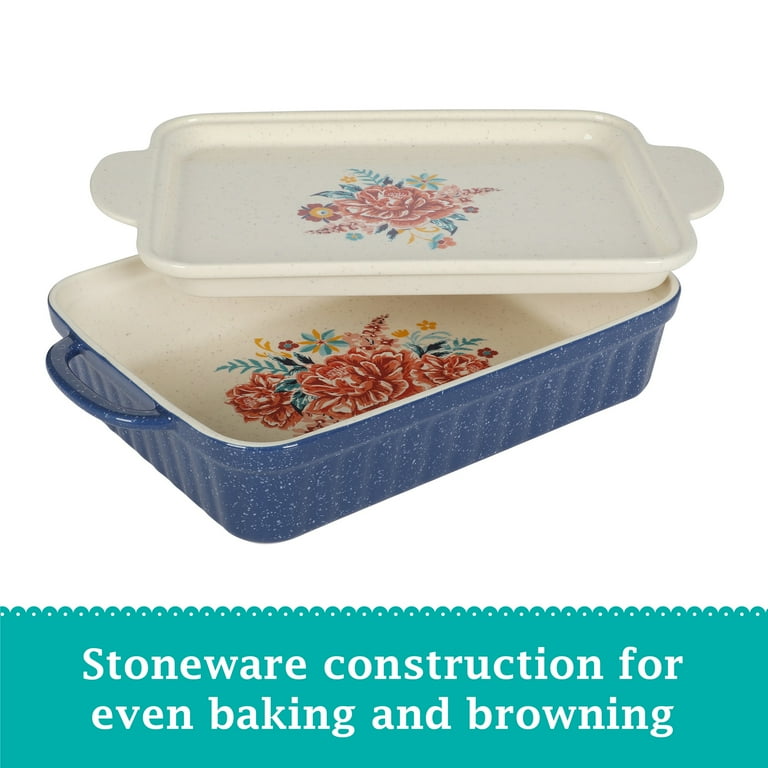 The Pioneer Woman パイオニアウーマン　プレート&バターケース The Pioneer Woman Baker with Ceramic Lid - Walmart.com