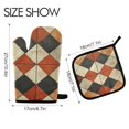 thumbnail image 2 of Yayeee Oven Mitts and Pot Holder Set of 4 Heat Resistant Kitchen Gloves Baking Hot Pad, Checkered Pattern, 2 of 5