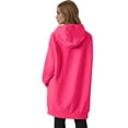 thumbnail image 3 of Resicozy Women's Zip Up Hoodies Plus Size Long Tunic Sweatshirts Casual Fashion Fall Jacket Coat with Pockets Hot Pink L, 3 of 5