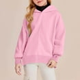 thumbnail image 5 of UACY Teen Girls Fleece Split Hoodies Kids Plain Oversized Loose Pullover Thumb Hole Hooded Sweatshirts Cute Warm Clothes (Pink, 9-10 Years), 5 of 7