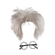 thumbnail image 4 of Peluca de anciano, disfraz de profesor viejo, peluca, cosplay, mascarada, Halloween, rol Peluca y gafas, 4 of 9