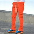 thumbnail image 2 of Vividxx Men's Casual Pants Male Sports Casual All Season Long Flared Trousers Slim Fit Tie Elastic Waist Solid Color Casual Trousers For Work Streetwear, 2 of 6