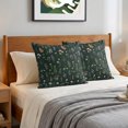 thumbnail image 6 of Pillow Covers 20x20 Set of 2, Dark Green Botanical Wildflowers Throw Pillow Covers Decorative Couch Cushion Cover, Rustic Floral Microfiber Soft Square Pillowcases for Bedroom Living Room Sofa, 6 of 9